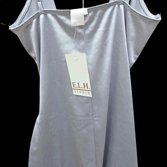 E.L.H STUDIO Elegant Silver Draped Dress Women Size S - Picture 11 of 15